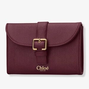 Chloe Fragrance Burgundy Leather small Clutch